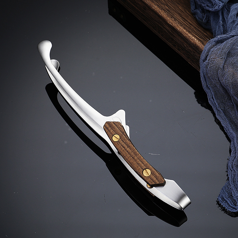 304 outdoor barbecue tongs stove tea camping grill steak tongs food tongs public tongs wooden handle original style