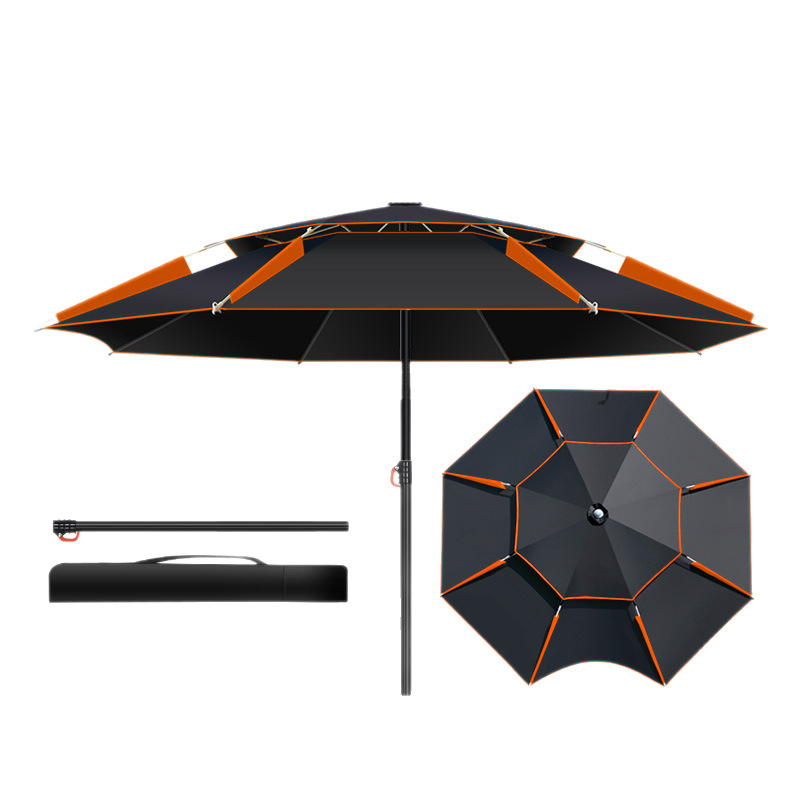 Fishing umbrella, black glue double-layer thickened rainproof large fishing umbrella, 2024 new fishing universal rain umbrella sunshade