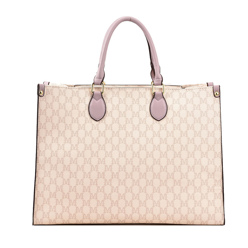 L large capacity women's shoulder bag large tote bag old flower letter tote bag PU commuting handbag women