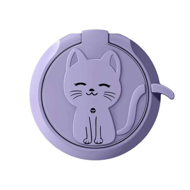 Metal ring phone stand back sticker cat cartoon animal alloy portable