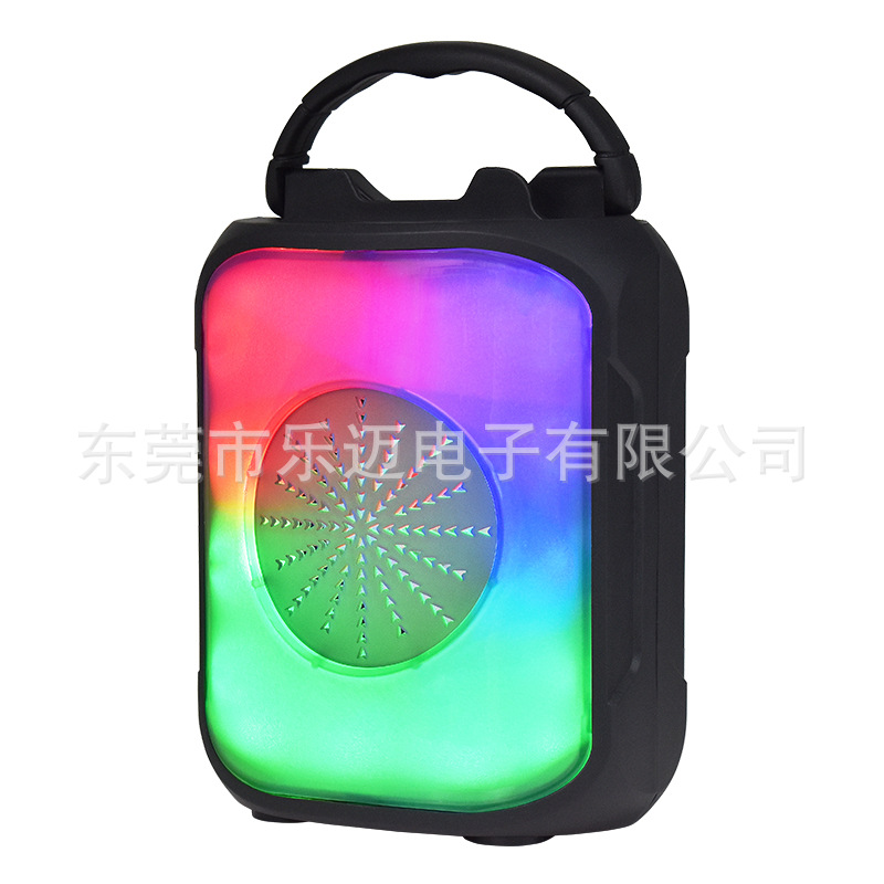 New Wireless Bluetooth Speaker Portable Handle Subwoofer with Card Slot Rhythm Color Light Gift