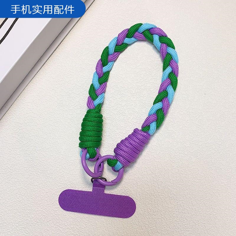 Contrast Color Camera Twist Wrist Keychain Phone Outdoor Lanyard Pendant Universal Handheld Woven Sturdy Short Rope