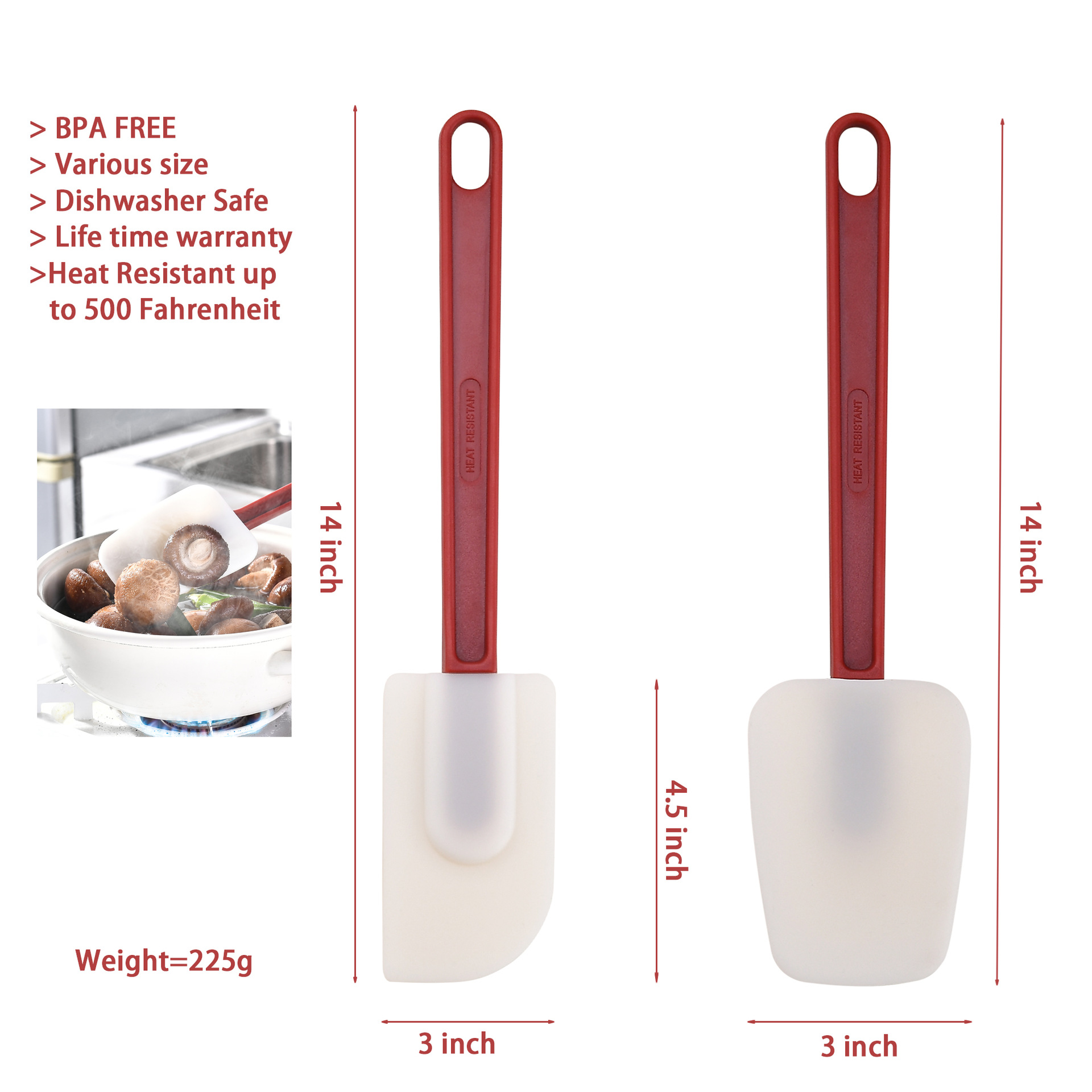 Cream Silicone Scraper Spoon Type Spatula Baking Tool Cake Cream Scraper Spatula