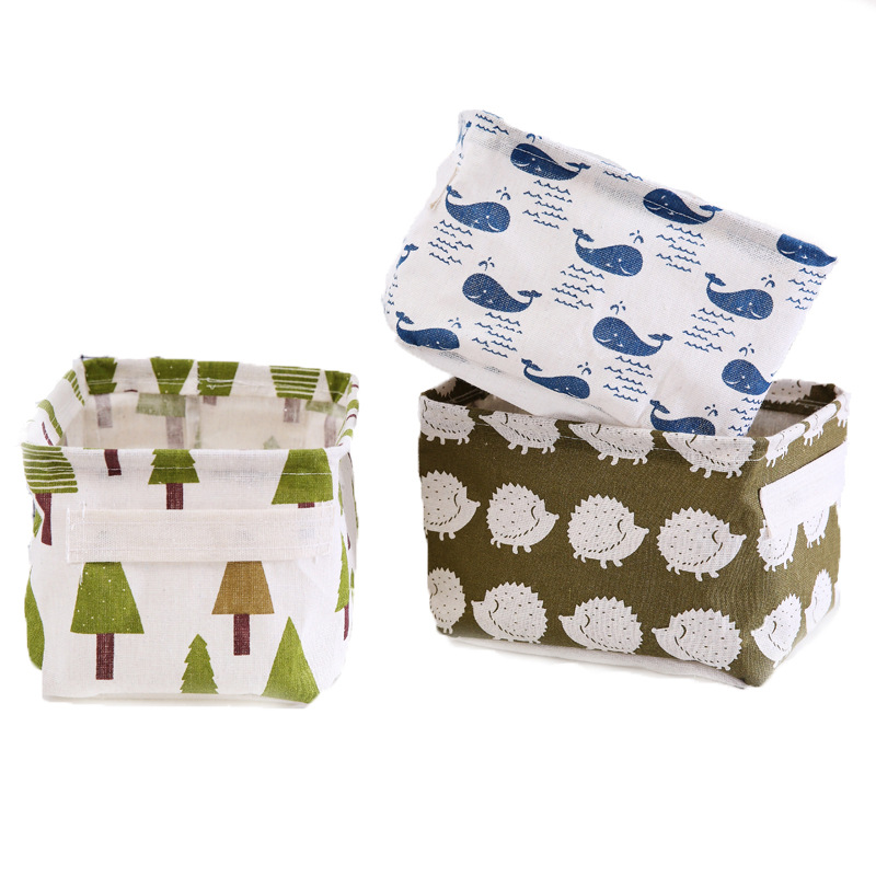 Fresh Waterproof Storage Box, Storage Bag, Fabric Foldable Storage Basket, Linen Desktop Storage Box