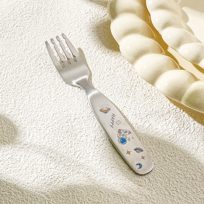 Color carved 304 stainless steel children's spoon kindergarten cartoon baby food spoon feeding spoon household