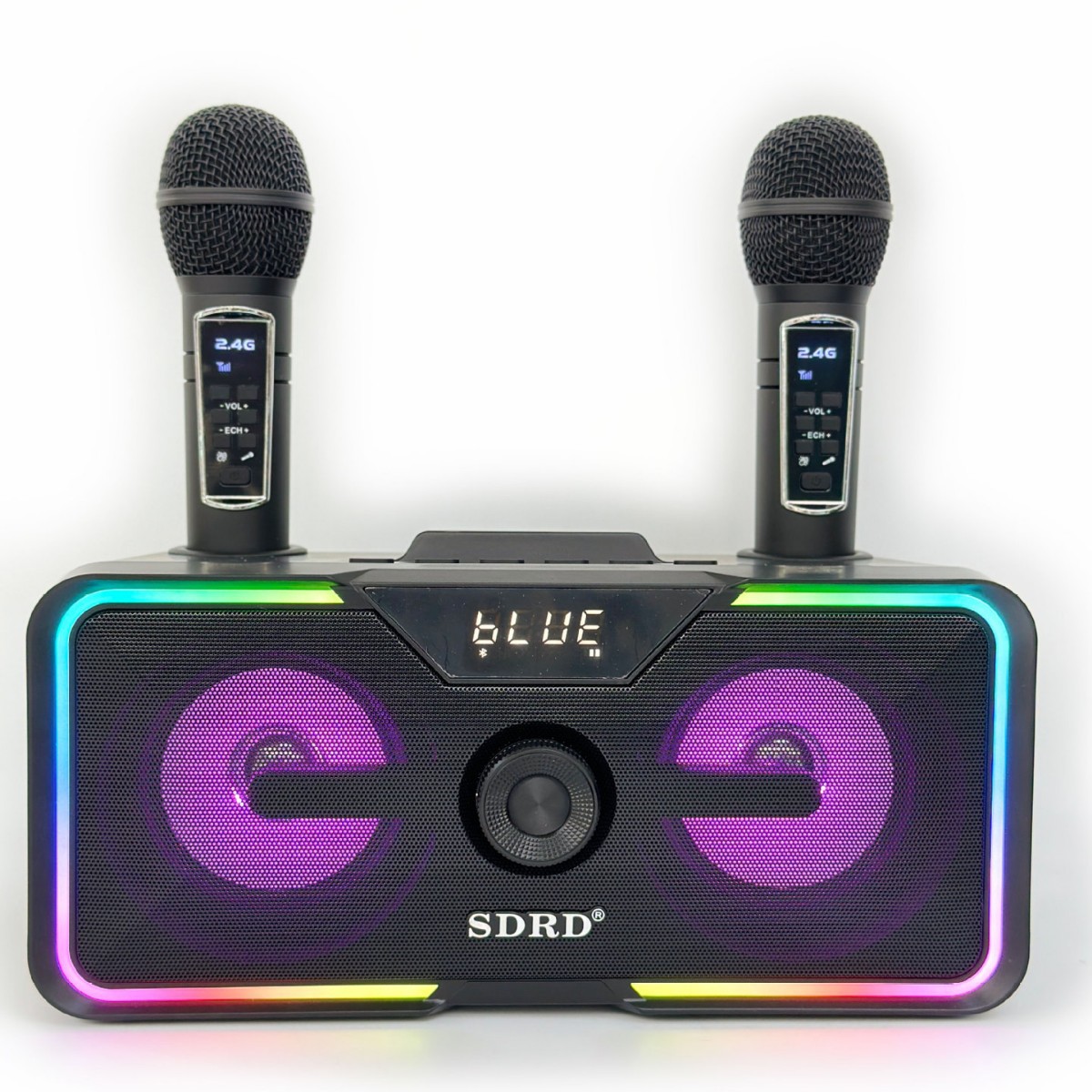 New SD215 Bluetooth Karaoke All-in-One Dual Microphone Mobile Home Bluetooth Speaker Dual Speaker Portable Subwoofer