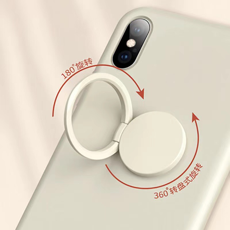 Foldable metal phone stand round solid color ring buckle gift lazy ring foldable