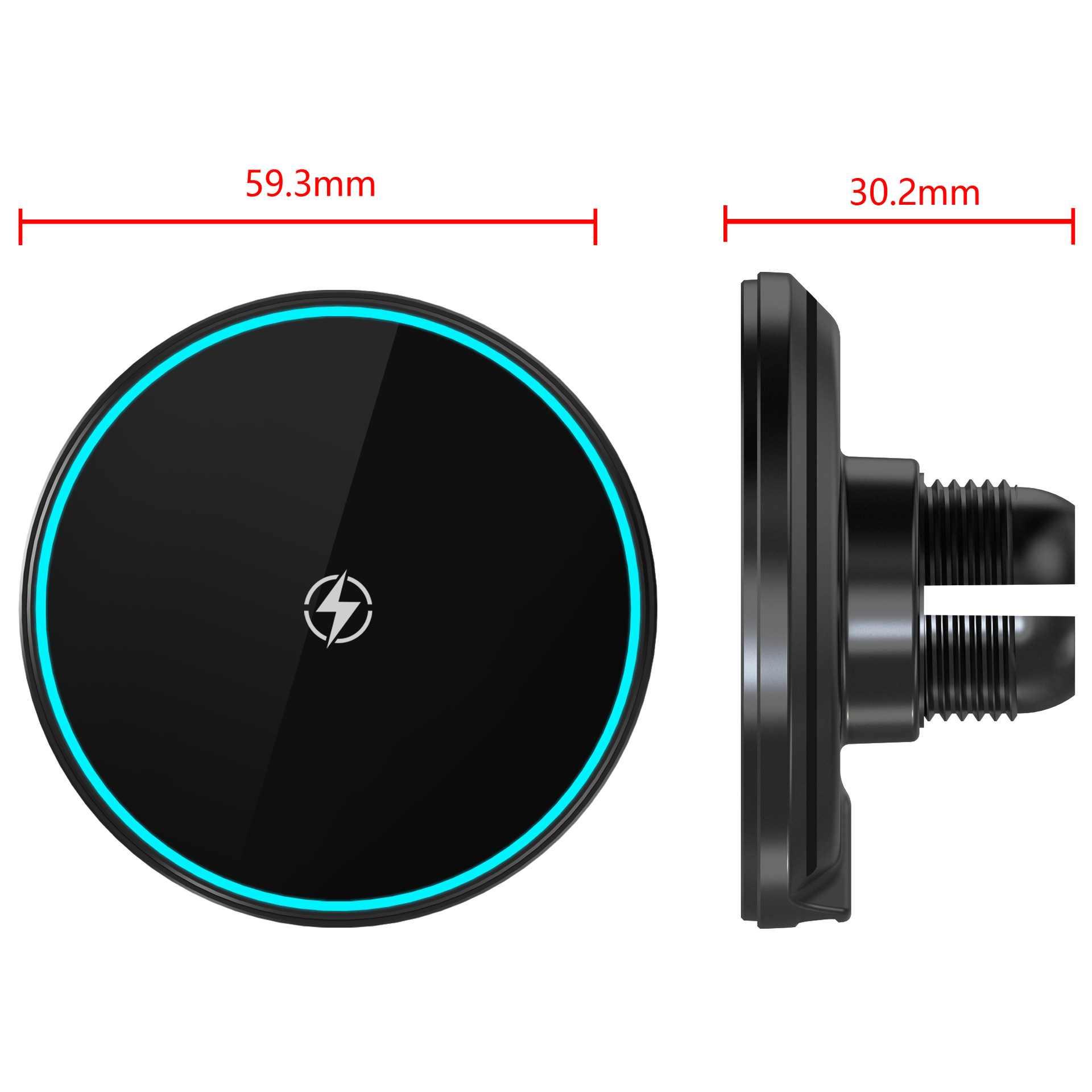New magnetic car wireless fast charging phone mount RGB running light strong magnetic car magnetic wireless charger