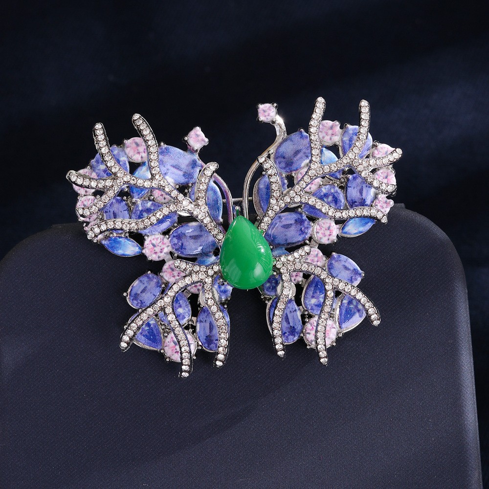 Vintage Winter Colorful Butterfly Brooch Women's Accessory Pin