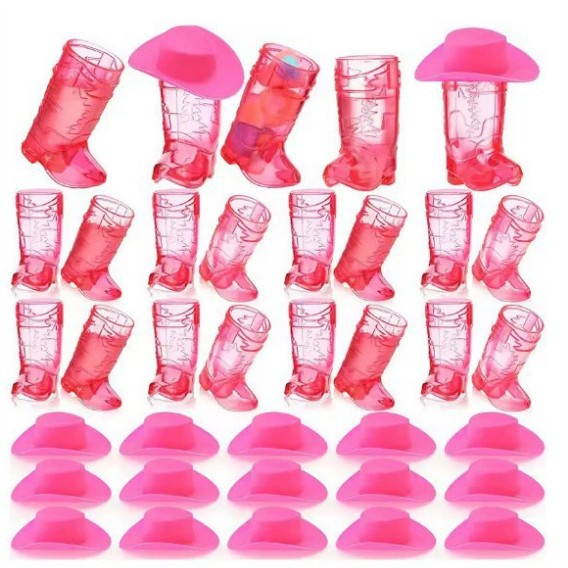 Cowboy boot plastic shot glass western cowboy theme party drink transparent small shot glass bachelor party supplies