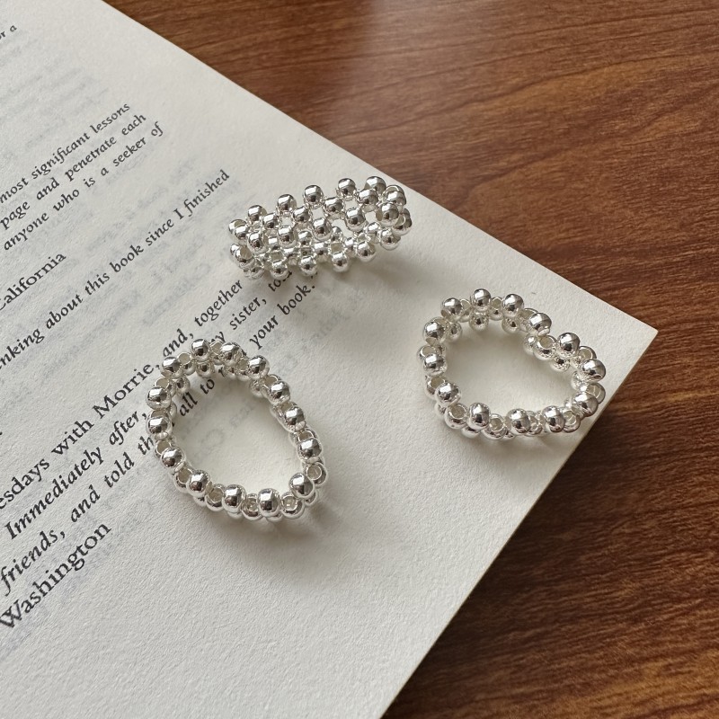 925 sterling silver basic handmade woven strap ring INS style ring