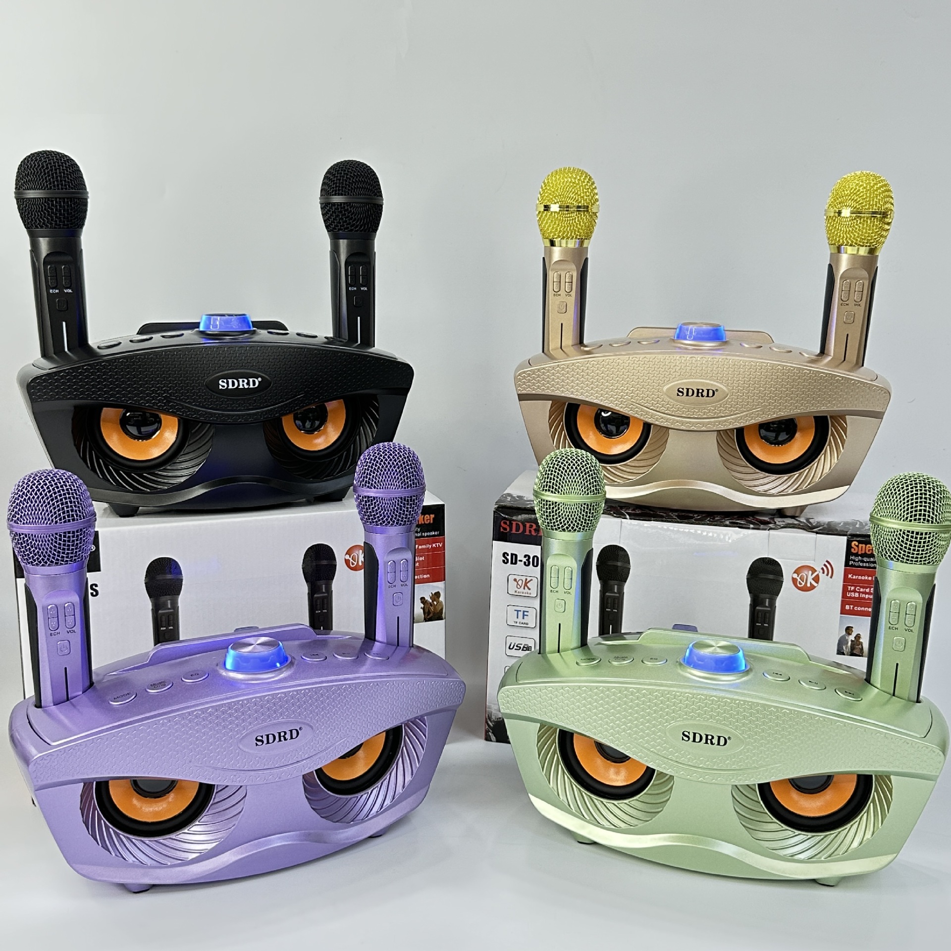 Owl SD-306S Outdoor Portable K-Song Bluetooth Speaker Wireless Microphone Home Children Singing
