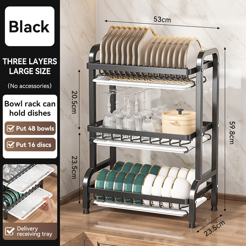 Kitchen draining bowl dish rack storage rack bowl plate household bowl rack countertop cutting board integrated storage rack