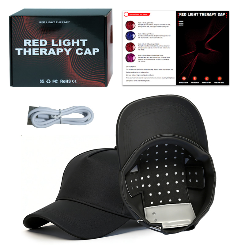 LED Hair Growth Device Red Light Blue Light Infrared Scalp Hair Nourishing Cap Wireless Light Wave Physiotherapy Hair Growth Cap