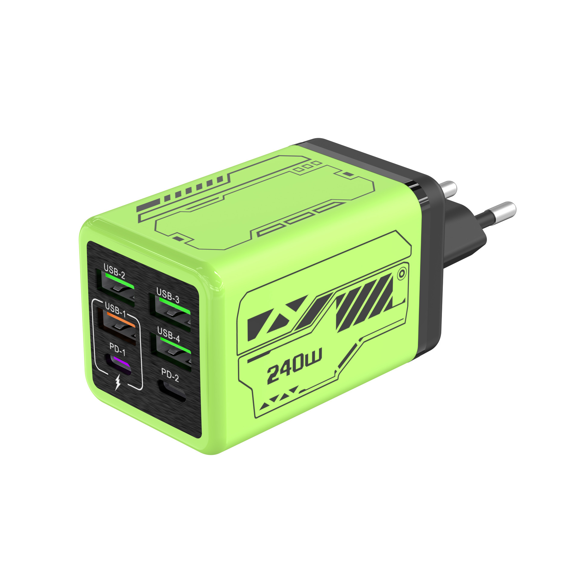 New All-Protocol Multi-Port 4U+2PD Charger Smart Small Appliance Travel Charging Head Gaming Style Charger