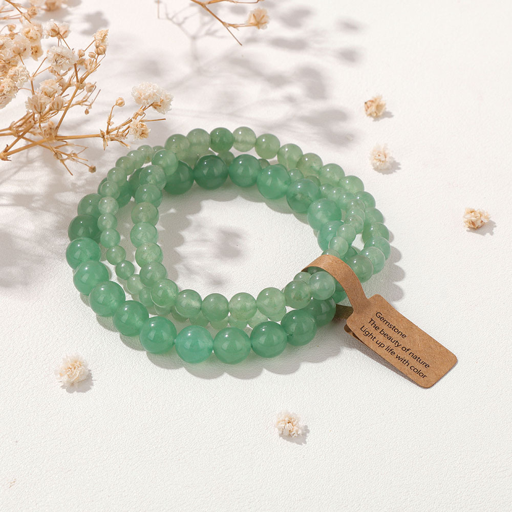 4mm/6mm/8mm three-piece bracelet set stone beads elastic rope simple label set unisex hand jewelry