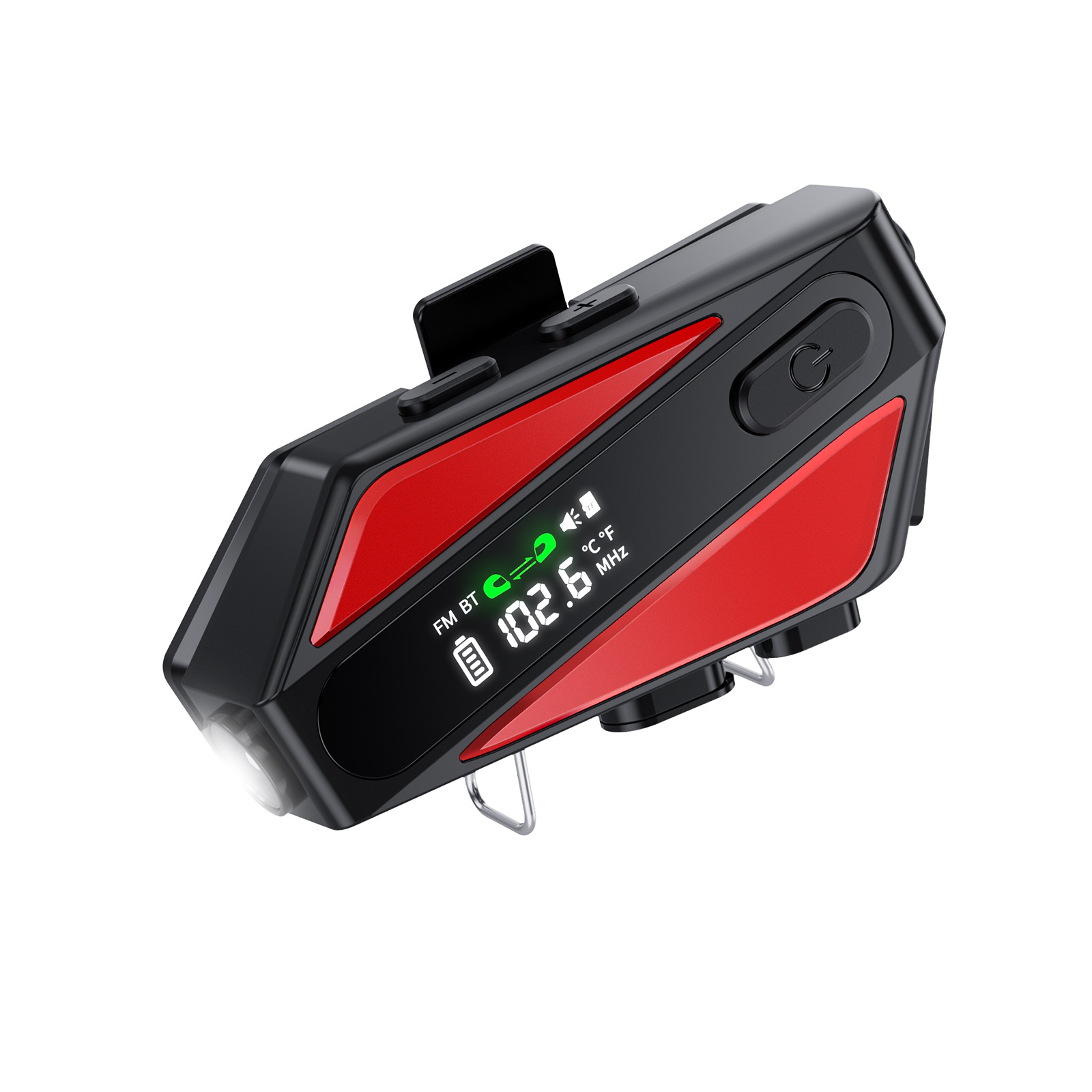 Private Mold C6 Cycling Dual Intercom Motorcycle Helmet Headset with LED Light Waterproof Digital Display Bluetooth Headset