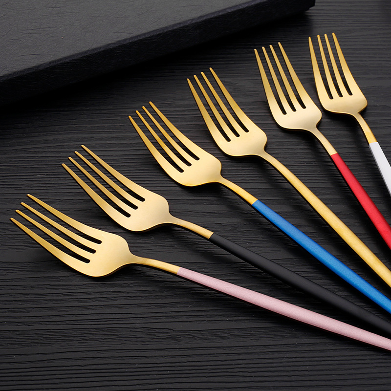 Stainless steel cutlery set Portugal fork spoon chopsticks set three-piece student portable cutlery set