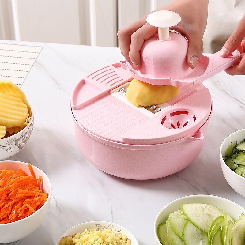 Kitchen multifunctional nine-in-one vegetable cutter potato shredder radish shredder manual grater slicer cutting machine
