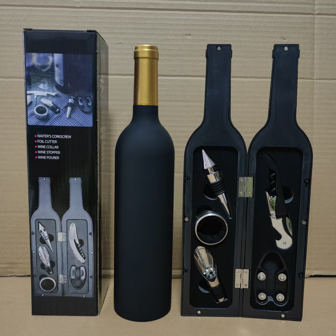 Red Wine Tool Set Gold Head Matte Bright Large Wine Bottle Five-Piece Set Red Wine Tool Box Opener Wine High
