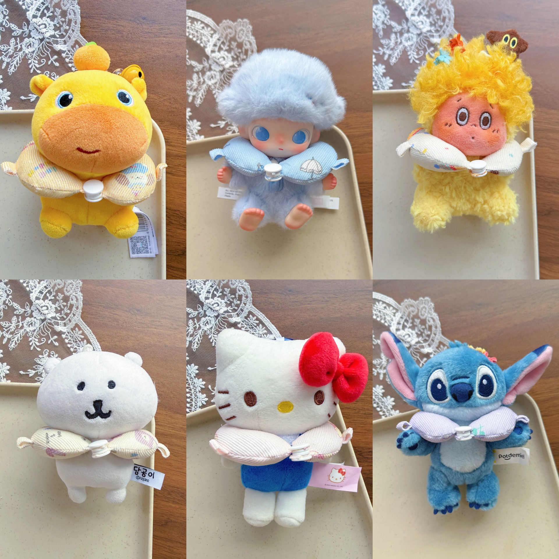 Zsiga Gazi sister/Mlolly/Dimoo/cotton doll 10cm outdoor U-shaped pillow lanyard anti-lost buckle pendant