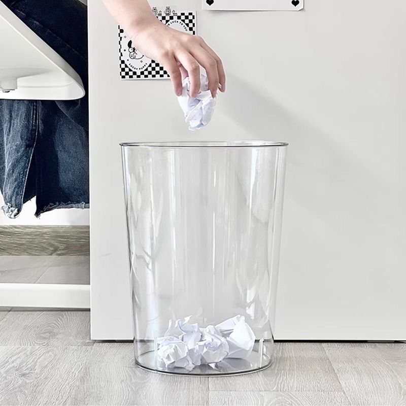 Transparent trash can extra large 27 acrylic cylinder wind thickened household storage