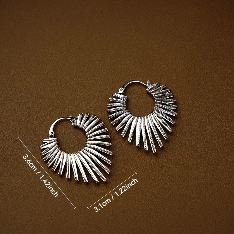 Line Heart Ear Cuff Real Gold Electroplated Exaggerated Sunflower Earrings