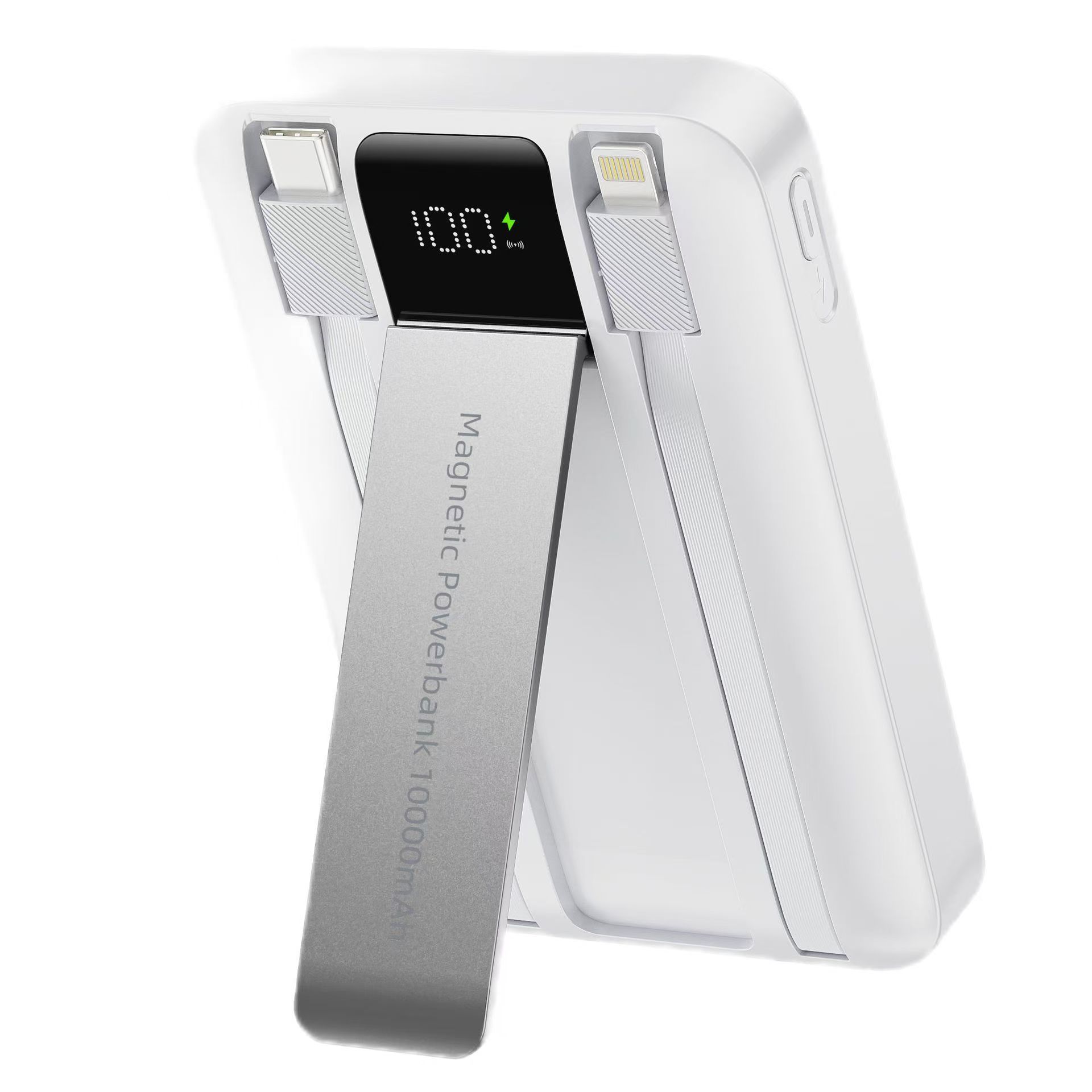 New Private Mold Wireless Charger Power Bank Fast Charging with Cable 10000mAh Large Capacity Mobile Power Magnetic Power Bank