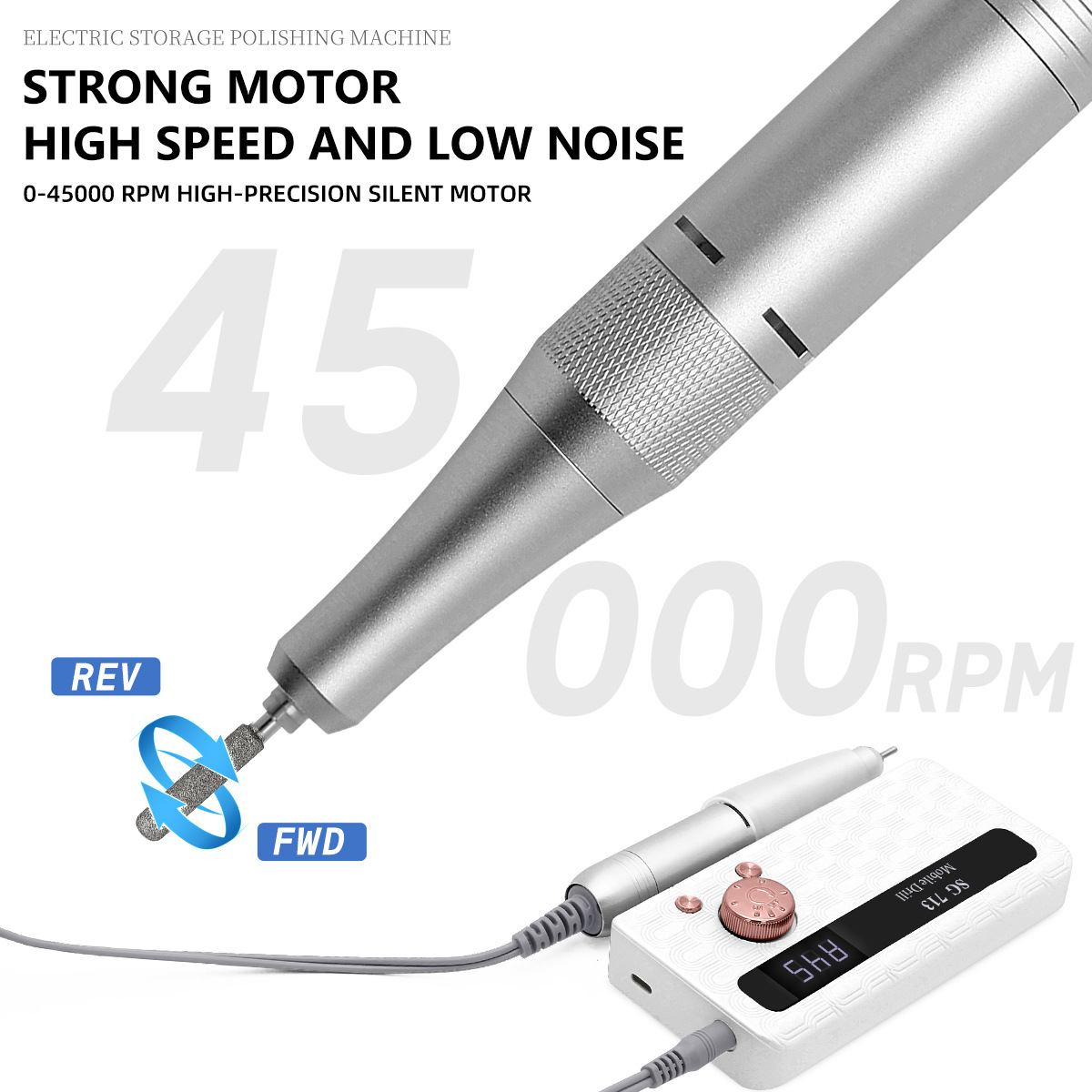 Electric Nail Drill for Nail Salon Nail File Kit Portable Grinding Machine for Beginners Nail Dead Skin Remover