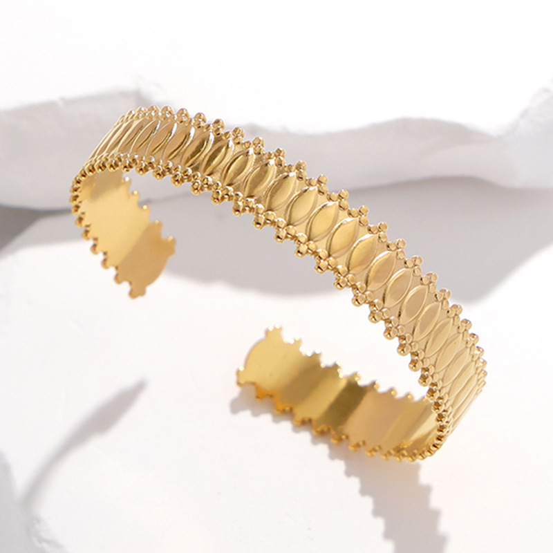 Titanium steel bracelet adjustable stainless steel bracelet women exaggerated open bangle