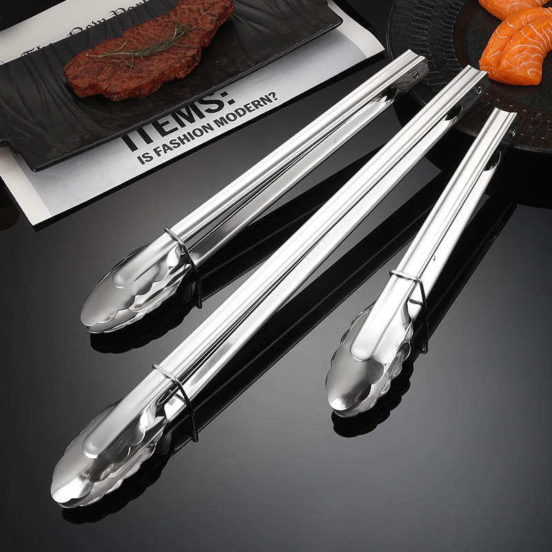 Thickened stainless steel bread food barbecue clip kitchen self-service steak clip outdoor restaurant barbecue food clip