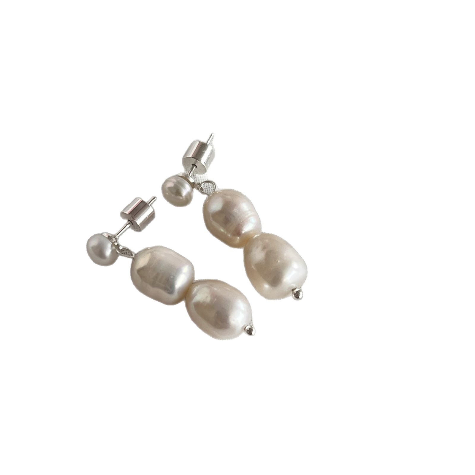SophieBu*ai Elegant Natural Freshwater Three Pearl Earrings Minimalist Accessories