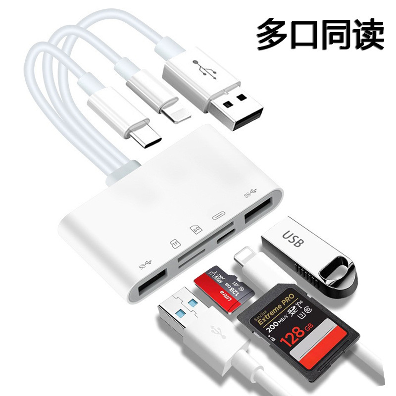 For Apple SD/TF Card Reader Huawei Type-C 2-in-1 Camera OTG Memory Card Converter