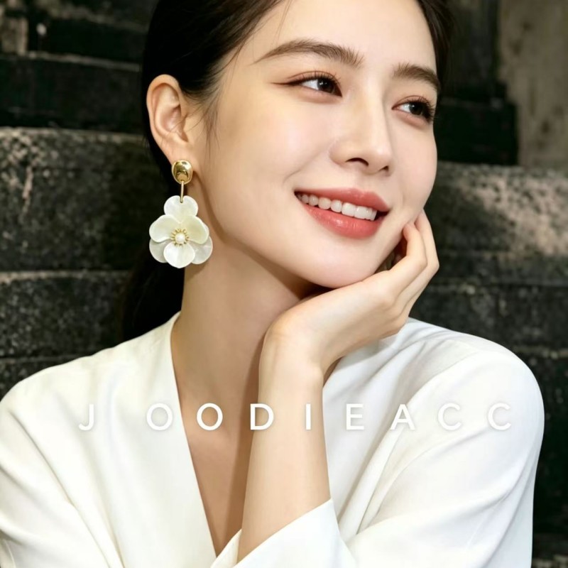 Simple Design Acetate Acrylic Flower Earrings Super Ethereal Exaggerated Petal Ear Studs