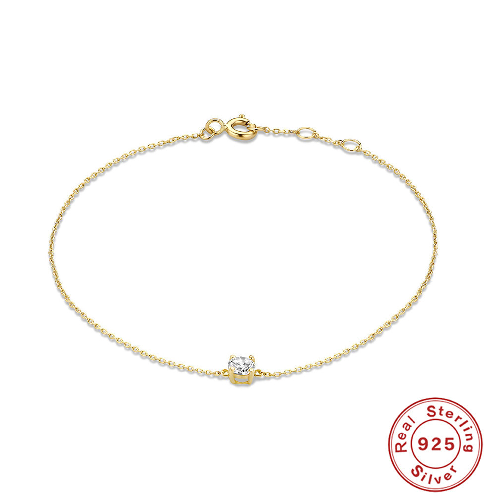 S925 sterling silver single diamond heart bracelet women's diamond-set accessories niche bracelet