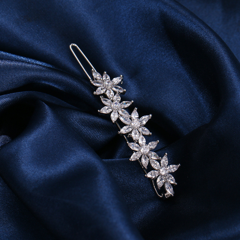New jewelry small flower AAA zircon hair clip hair accessory headwear bridal wedding accessory