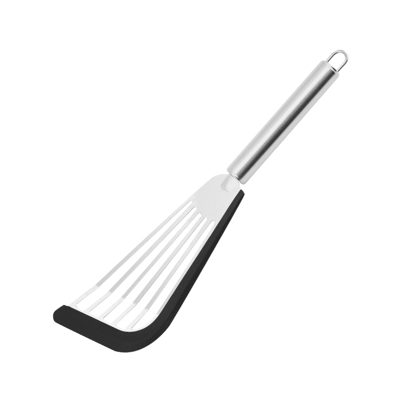 Silicone Cooking Fish Slotted Spatula Household Kitchen Stir-fry Spatula Stainless Steel Steak Spatula Non-stick Pan Kitchenware