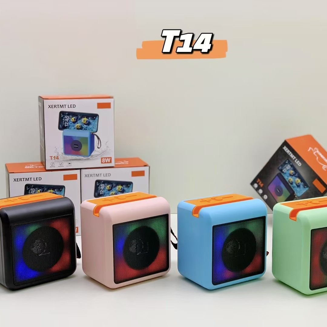 New T14 Handle Bluetooth Speaker Outdoor Wireless Subwoofer Colorful Light Portable Phone Stand Speaker