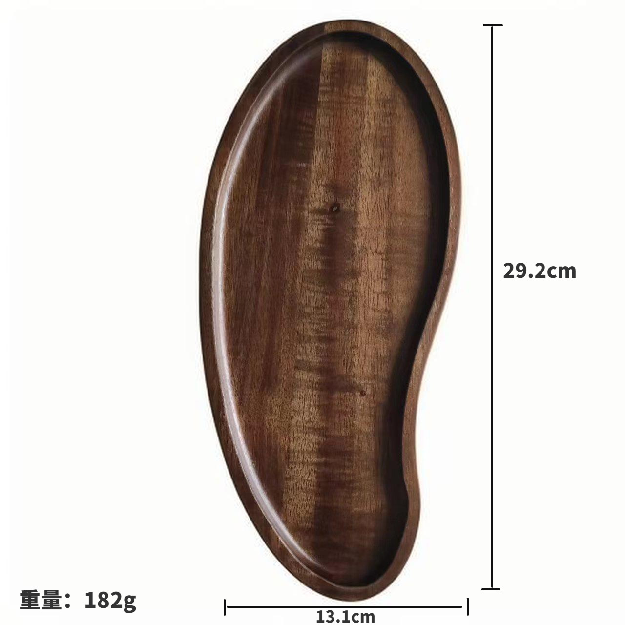 Acacia Wood Rectangular Tray Solid Wood Heat-Resistant Oval Bread Board Serving Platter for Home