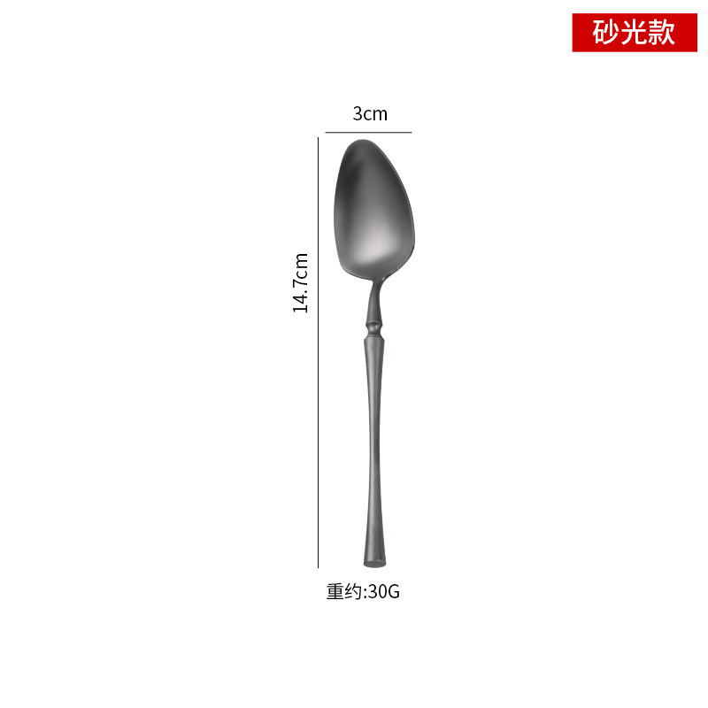 304 stainless steel tableware, knife fork spoon, small waist thickened solid household Western knife, hotel supplies, stirring spoon