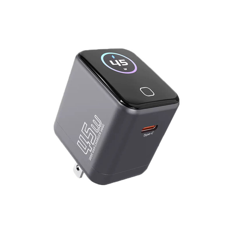 US standard 45W GaN charger AI smart display folding TFT fast charging head for iPhone 17 phone