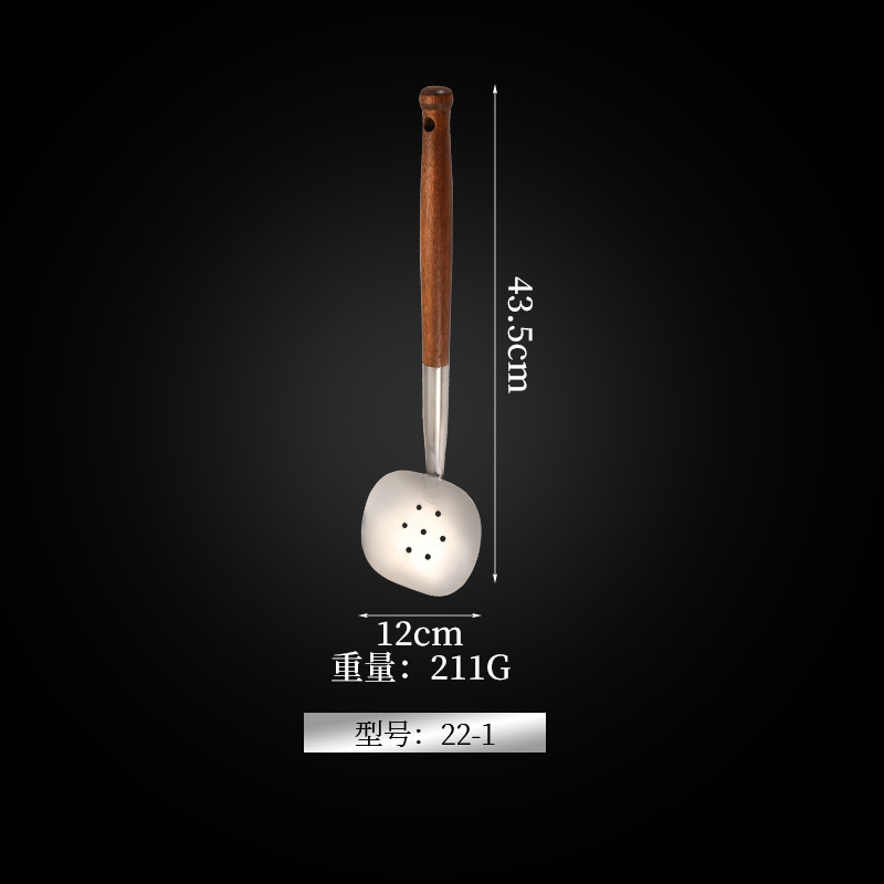 Extra-long hand shovel exported to Russia, extra-large hand shovel, wooden handle shovel, chef's spoon, long-handled strainer series