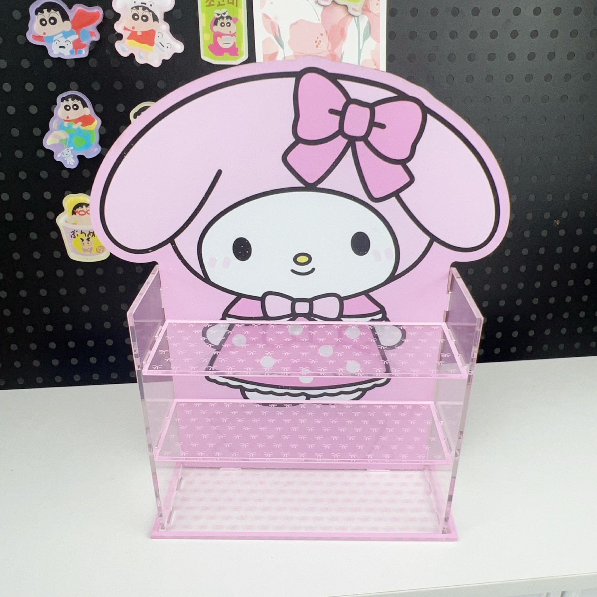 New Cartoon Storage Shelf Cute Figure Acrylic Three-layer Storage Rack Dorm Desktop Display Ornament