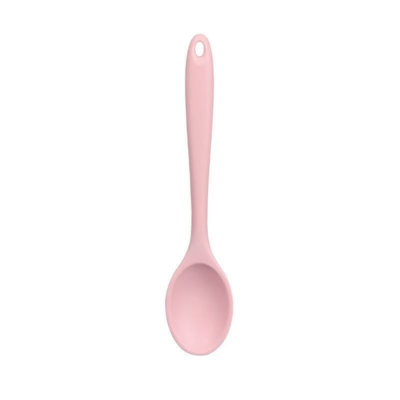 Food-grade integrated silicone dining spoon, high-temperature resistant soup spoon, slotted spoon, home non-stick pan silicone spoon