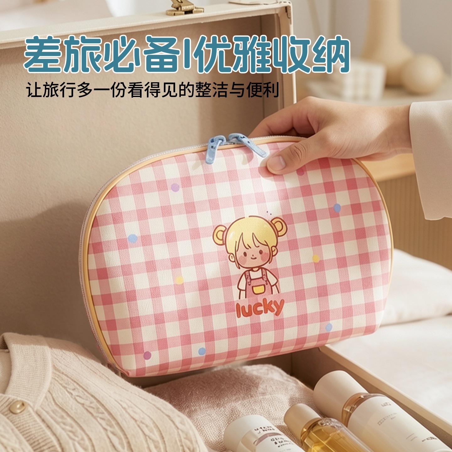 Cartoon Dumpling Bag Travel Storage Bag Portable Three-in-One Underwear Storage Bag Panties Socks Bag Portable Bag