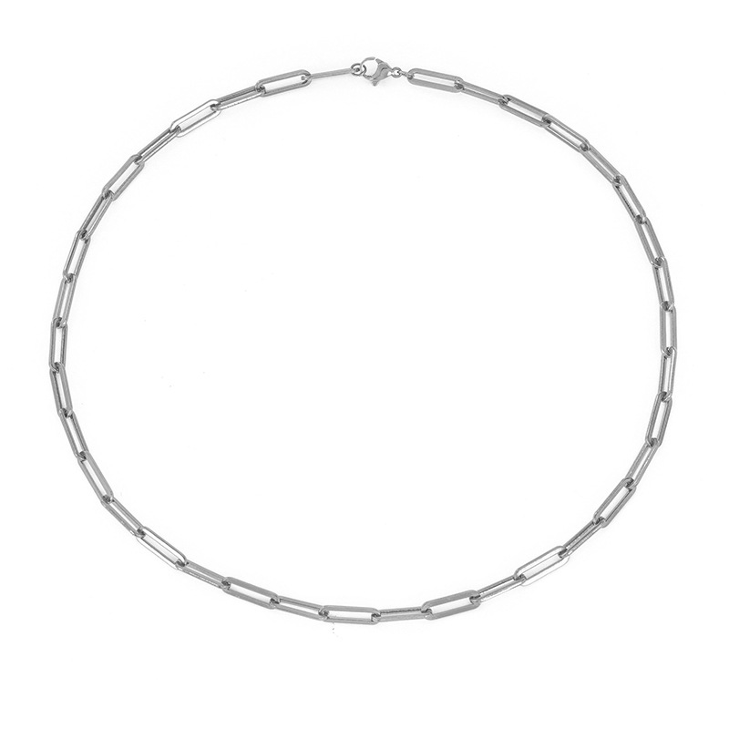 eManco Stainless Steel Necklace Simple Cross Chain Choker New Men Women Gold Plated Necklace Jewelry