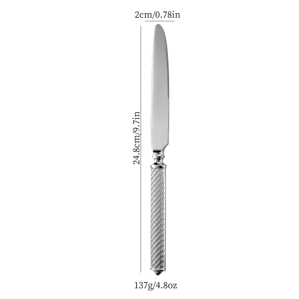 304 stainless steel Roman rope knife fork spoon hotel Western tableware knife fork hotel cutlery steak knife fork spoon set