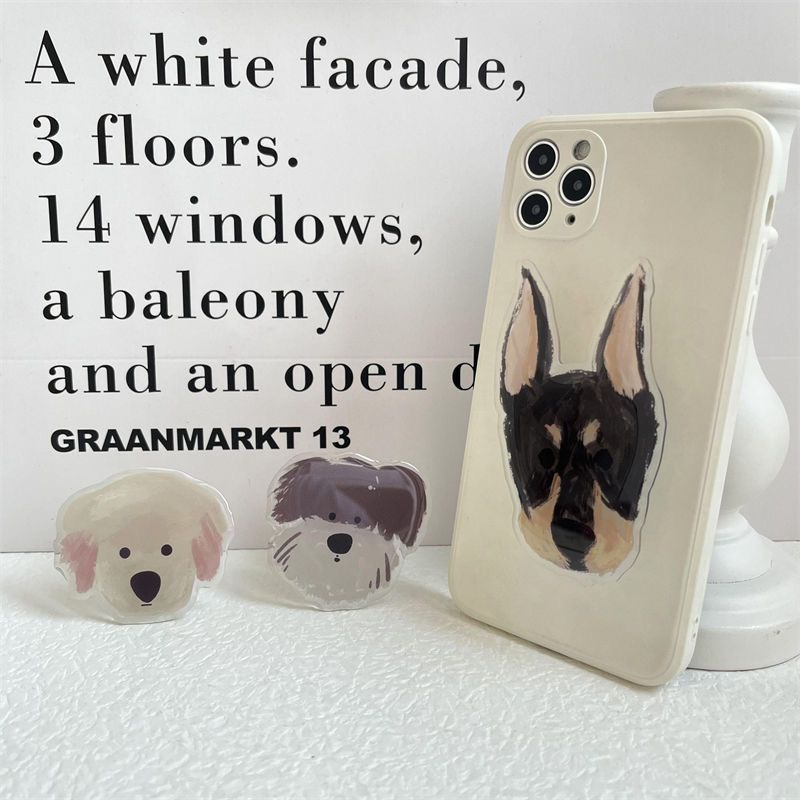 Cartoon Dog Lazy Telescopic Resin Phone Airbag Stand Acrylic Cute Pet