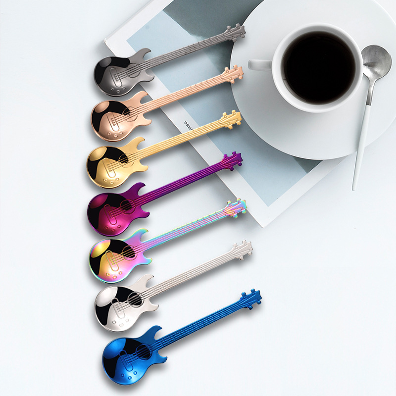 304 stainless steel spoon, guitar spoon, coffee stirring spoon, ice bar spoon, music bar spoon, mug spoon