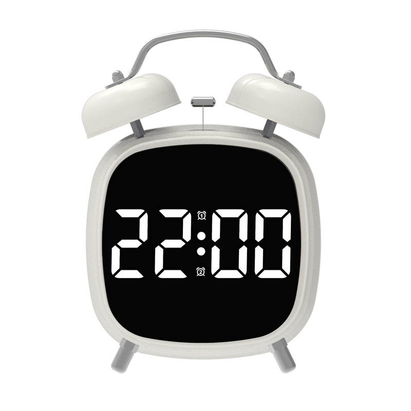 High Volume Metal Bell Alarm Clock LED Clock Wake-up Difficult Multifunctional Clock GH8032 Bell Clock